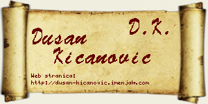 Dušan Kićanović vizit kartica
